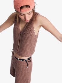 2 Beach Bungalow - Knit strappy Top for Women Brown ERJSW03696 Roxy