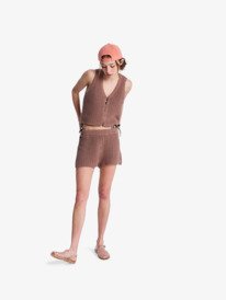 3 Beach Bungalow - Knit strappy Top for Women Brown ERJSW03696 Roxy