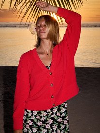 0 Cosmic Coast - Jersey Abierto con Botones para mujer Rojo ERJSW03698 Roxy