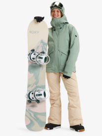 8 Illumine Warmlink - Snowboardjack voor Dames Green ERJTJ03462 Roxy