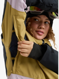6 Stormdash 20K - Funktionelle Snow-Jacke mit Kapuze für Frauen Beige ERJTJ03520 Roxy