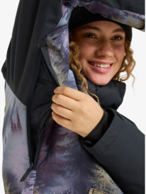 7 Roxy Jetty Block 10K - Funktionelle Snow-Jacke mit Kapuze für Frauen Grau ERJTJ03528 Roxy
