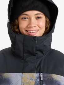 12 Roxy Jetty Block 10K - Funktionelle Snow-Jacke mit Kapuze für Frauen Grau ERJTJ03528 Roxy