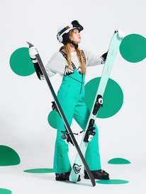 0 Summit 15K - Funktionelle Schneelatzhose für Frauen Grün ERJTP03291 Roxy