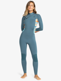 4 5/4/3mm Swell Series - Chest Zip Wetsuit for Women Blue ERJW103128 Roxy