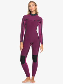 11 3/2mm Elite - Chest Zip Wetsuit for Women Purple ERJW103135 Roxy