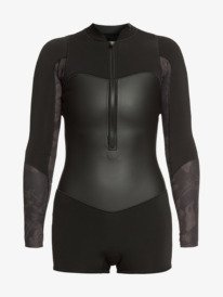 5 1.5mm Satin - Springsuit front zip manches longues pour Femme Noir ERJW403020 Roxy