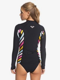 4 1mm POP Surf - Long Sleeve Front Zip Wetsuit Top for Women Preto ERJW803018 Roxy