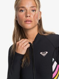 1 1mm POP Surf - Long Sleeve Front Zip Wetsuit Top for Women Preto ERJW803018 Roxy