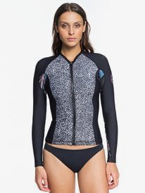 0 1mm POP Surf - Long Sleeve Front Zip Wetsuit Top for Women Multi ERJW803018 Roxy