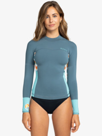 0 1mm Swell Series 2022 - Long Sleeve Wetsuit Top for Women Blue ERJW803026 Roxy