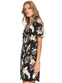 1 All Eyes On Love - Short Sleeve Dress for Women Black ERJWD03556 Roxy