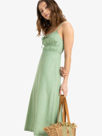 1 Rosie Skies - Vestido de Longitud Media para Mujer Verde ERJWD03871 Roxy