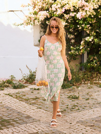 0 Stay Sunny - Robe midi pour Femme Vert ERJWD03882 Roxy