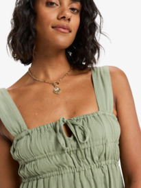 7 Paradise Winds - Robe midi fluide avec corsage pour Femme Vert ERJWD03916 Roxy