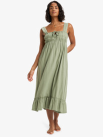 4 Paradise Winds - Robe midi fluide avec corsage pour Femme Vert ERJWD03916 Roxy