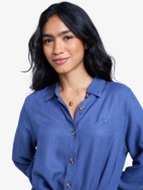 4 Island Escape Solid - Langärmliges Midikleid für Frauen Blau ERJWD03922 Roxy
