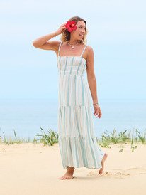 0 Sunshine Coastline Stripe - Strappy Midi Dress for Women White ERJWD03931 Roxy