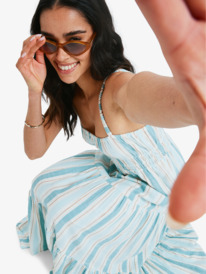 7 Sunshine Coastline Stripe - Strappy Midi Dress for Women White ERJWD03931 Roxy