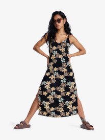 3 Stay Sunny - Robe fluide &agrave; bretelles pour Femme Noir ERJWD03932 Roxy