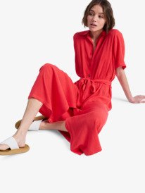 5 Island Escape Solid - Shirt Dress for Women Red ERJWD03937 Roxy