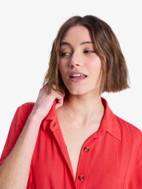 2 Island Escape Solid - Shirt Dress for Women Red ERJWD03937 Roxy