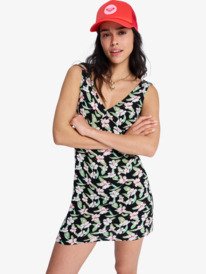 0 Free Spirits Mini - V-Neck Dress for Women Black ERJWD03942 Roxy