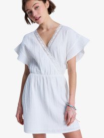 0 Bright Mornings Mini - Vestido mini cruzado para Mulher Branco ERJWD03968 Roxy