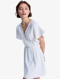 1 Bright Mornings Mini - Vestido mini cruzado para Mulher Branco ERJWD03968 Roxy