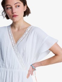 2 Bright Mornings Mini - Vestido mini cruzado para Mulher Branco ERJWD03968 Roxy