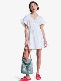 3 Bright Mornings Mini - Vestido mini cruzado para Mulher Branco ERJWD03968 Roxy
