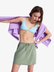 0 Over The Waves Mini - Saia el&aacute;stica para Mulher Verde ERJWK03195 Roxy