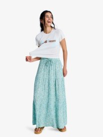 0 After Hours Crinkle Maxi - Flowy Maxi Skirt for Women Green ERJWK03197 Roxy