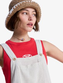 2 Easy Isle Mini - Dungaree Shorts for Women Yellow ERJWO03029 Roxy