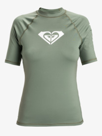 5 Whole Hearted - Short Sleeve Rash Vest for Women Green ERJWR03548 Roxy