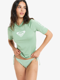 0 Whole Hearted - Rash Vest met Korte Mouwen en UPF 50 voor Dames Green ERJWR03548 Roxy