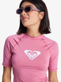 2 Whole Hearted - Short Sleeve Rash Vest for Women Pink ERJWR03548 Roxy
