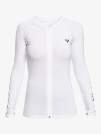 5 New Essentials - Long Sleeve Zip-Up Rash Vest for Women White ERJWR03696 Roxy