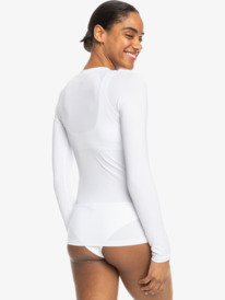 4 New Essentials - Long Sleeve Zip-Up Rash Vest for Women White ERJWR03696 Roxy