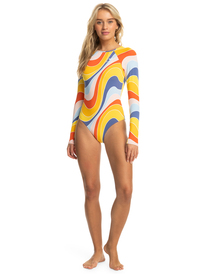 3 Palm Cruz - Long Sleeve One-Piece Swimsuit for Women  ERJWR03709 Roxy