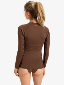 3 ROXY Pro Wave - Lycra zippé à manches longues pour Femme Marron ERJWR03755 Roxy