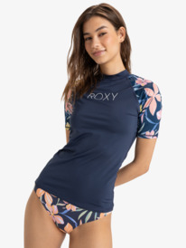0 Sea Bloom In Full Moon - Short Sleeves UPF 50 Surf T-Shirt for Women Blue ERJWR03823 Roxy