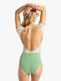 3 Hibiscus Daze - Maillot une pièce manches courtes pour Femme Vert ERJWR03829 Roxy