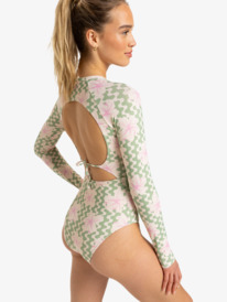 3 Hibiscus Daze - Maillot une pièce manches longues pour Femme Vert ERJWR03834 Roxy