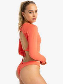 1 Lagos - Langärmliges Surf-Top mit Cropped Fit für Frauen Orange ERJWR03835 Roxy