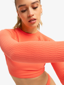 2 Lagos - Long Sleeves Crop Surf Top for Women Orange ERJWR03835 Roxy