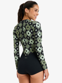 3 Roxy Pro Wave - Long Sleeve Back Zip Opening Shorty Rash Vest for Women Black ERJWR03869 Roxy