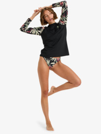 2 Basic Mix - Long Sleeve Rash Vest for Women Black ERJWR03872 Roxy