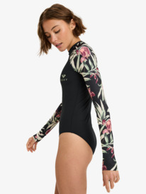 1 Basic Mix - Long Sleeve Back Zip One-Piece for Women Black ERJWR03873 Roxy