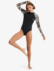 2 Basic Mix - Long Sleeve Back Zip One-Piece for Women Black ERJWR03873 Roxy